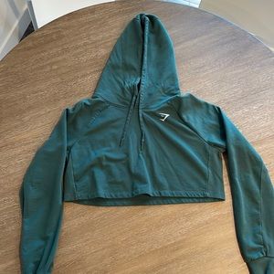 Gymshark cropped women’s hoodie, green, size M